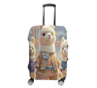 HETVBNS Alpacas Together Luggage Cover, Elastic Luggage Protector Fits 19-32in Suitcases, Washable & Anti-Scratch Suitcase Cover for Men Women, style, L, Classic