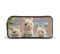 HETVBNS Alpacas Together Pencil Case Large Capacity Zipper Pouch, Durable Pencil Box Organizer, Portable Small Cosmetic Bag for Office, Travel