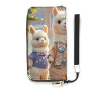 HETVBNS Alpacas Together Wallet, Elegant Wristlet Wallet with Multi-Card Slots, PU Leather Long Purse for Women, Men