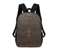 HETVBNS Ancient Egyptian Hieroglyph Backpack for Women Men, Durable 600D Polyester Bookbag with Large Capacity, Lightweight 17 Inch Laptop Backpack Minimalism Casual Daypack for Work, Travel