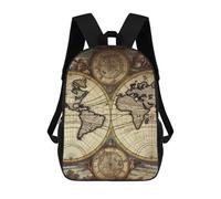 HETVBNS Ancient Map World Globe Backpack for Women Men, Durable 600D Polyester Bookbag with Large Capacity, Lightweight 17 Inch Laptop Backpack Minimalism Casual Daypack for Work, Travel