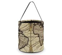 HETVBNS Ancient Map World Globe Candy Bag Halloween Trick Or Treat Bucket 7.9x8.3in, Reusable Gift Bags for Party Holiday Wedding