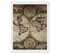 HETVBNS Ancient Map World Globe Diamond Painting Kits for Adults, Full Round Drill DIY Diamond Art for Beginners, 5D Gem Art and Crafts for Home Wall Decor 12"x16"