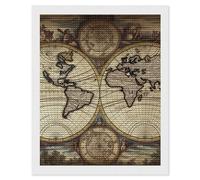 HETVBNS Ancient Map World Globe Diamond Painting Kits for Adults, Full Round Drill DIY Diamond Art for Beginners, 5D Gem Art and Crafts for Home Wall Decor 16"x20"