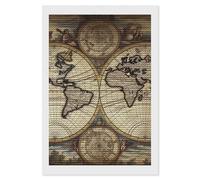 HETVBNS Ancient Map World Globe Diamond Painting Kits for Adults, Full Round Drill DIY Diamond Art for Beginners, 5D Gem Art and Crafts for Home Wall Decor 8"x12"