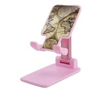 HETVBNS Ancient Map World Globe Phone Stand for Desk - Adjustable & Foldable Tablet Stand Portable Cell Phone Stand Holder Compatible with 4-13" Smartphones, Tablets