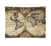 HETVBNS Ancient Map World Globe Tapestry Wall Hanging - 30"x40" Aesthetic Tapestries Soft Polyester Wall Art Decor Large Tapestry for Bedroom Living Room Dorm Backdrop, Hanging Kit Included
