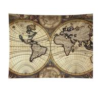 HETVBNS Ancient Map World Globe Tapestry Wall Hanging - 60"x80" Aesthetic Tapestries Soft Polyester Wall Art Decor Large Tapestry for Bedroom Living Room Dorm Backdrop, Hanging Kit Included