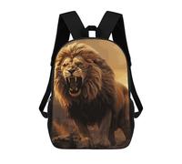 HETVBNS Angry Roaring Lion Backpack for Women Men, Durable 600D Polyester Bookbag with Large Capacity, Lightweight 17 Inch Laptop Backpack Minimalism Casual Daypack for Work, Travel