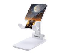 HETVBNS Animal Elephant Owl Tree Moon Star Phone Stand for Desk - Adjustable & Foldable Tablet Stand Portable Cell Phone Stand Holder Compatible with 4-13" Smartphones, Tablets