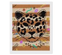 HETVBNS Animal Leopard Print Diamond Painting Kits for Adults, Full Round Drill DIY Diamond Art for Beginners, 5D Gem Art and Crafts for Home Wall Decor 16"x20"