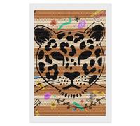 HETVBNS Animal Leopard Print Diamond Painting Kits for Adults, Full Round Drill DIY Diamond Art for Beginners, 5D Gem Art and Crafts for Home Wall Decor 8"x12"