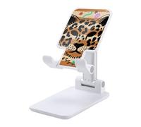 HETVBNS Animal Leopard Print Phone Stand for Desk - Adjustable & Foldable Tablet Stand Portable Cell Phone Stand Holder Compatible with 4-13" Smartphones, Tablets