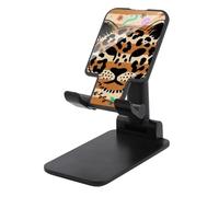 HETVBNS Animal Leopard Print Phone Stand for Desk - Adjustable & Foldable Tablet Stand Portable Cell Phone Stand Holder Compatible with 4-13" Smartphones, Tablets