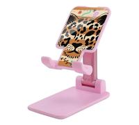 HETVBNS Animal Leopard Print Phone Stand for Desk - Adjustable & Foldable Tablet Stand Portable Cell Phone Stand Holder Compatible with 4-13" Smartphones, Tablets