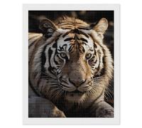 HETVBNS Animal Tiger Diamond Painting Kits for Adults, Full Round Drill DIY Diamond Art for Beginners, 5D Gem Art and Crafts for Home Wall Decor 16"x20"