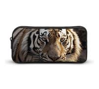HETVBNS Animal Tiger Pencil Case Large Capacity, Durable Pencil Pouch Portable Small Cosmetic Bag with Metal Zipper, Simple Makeup Pouch Aesthetic Toiletry Bag for Travel Office