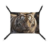 HETVBNS Animal Tiger Pet Hammock for Cats & Dogs, Soft Breathable Canvas Hanging Hammock with Adjustable Straps, Comfortable & Durable Hanging Bed for Small to Medium Pets
