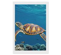 HETVBNS Animals Sea Turtles Diamond Painting Kits for Adults, Full Round Drill DIY Diamond Art for Beginners, 5D Gem Art and Crafts for Home Wall Decor 8"x12"