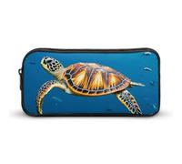 HETVBNS Animals Sea Turtles Pencil Case Large Capacity Zipper Pouch, Durable Pencil Box Organizer, Portable Small Cosmetic Bag for Office, Travel