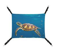 HETVBNS Animals Sea Turtles Pet Hammock for Cats & Dogs, Soft Breathable Canvas Hanging Hammock with Adjustable Straps, Comfortable & Durable Hanging Bed for Small to Medium Pets