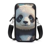 HETVBNS Anime Panda Face Cell Phone Bag with Detachable Strap, Aesthetic Mini Sling Bag Small Crossbody Bag for Phone