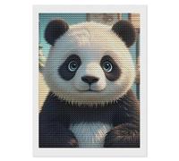 HETVBNS Anime Panda Face Diamond Painting Kits for Adults, Full Round Drill DIY Diamond Art for Beginners, 5D Gem Art and Crafts for Home Wall Decor 12"x16"