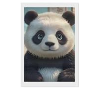 HETVBNS Anime Panda Face Diamond Painting Kits for Adults, Full Round Drill DIY Diamond Art for Beginners, 5D Gem Art and Crafts for Home Wall Decor 8"x12"