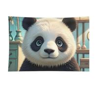 HETVBNS Anime Panda Face Tapestry Wall Hanging - 60"x90" Aesthetic Tapestries Soft Polyester Wall Art Decor Large Tapestry for Bedroom Living Room Dorm Backdrop, Hanging Kit Included