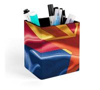 HETVBNS Arizona Flag Standard Pen Holder for Desk - PU Leather Square Desk Organizer Travel Makeup Brush Storage Stylish Pencil Holder Desktop Stationery Organizer for Office & Home