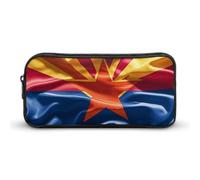 HETVBNS Arizona Flag Standard Pencil Case Large Capacity, Durable Pencil Pouch Portable Small Cosmetic Bag with Metal Zipper, Simple Makeup Pouch Aesthetic Toiletry Bag for Travel Office