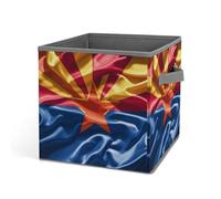 HETVBNS Arizona Flag Standard Storage Bins 10.6 Inch, Oxford Fabric Foldable Storage Cube Organizer Basket with Handles, Fabric Bins for Closet Shelves, Toys, Clothes, Books, Bedroom