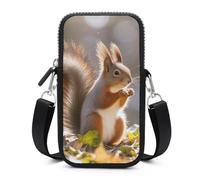 HETVBNS Autumn Squirrel Cell Phone Bag with Detachable Strap, Aesthetic Mini Sling Bag Small Crossbody Bag for Phone