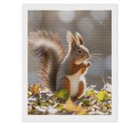 HETVBNS Autumn Squirrel Diamond Painting Kits for Adults, Full Round Drill DIY Diamond Art for Beginners, 5D Gem Art and Crafts for Home Wall Decor 16"x20"