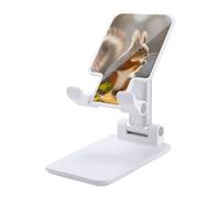 HETVBNS Autumn Squirrel Phone Stand for Desk - Adjustable & Foldable Tablet Stand Portable Cell Phone Stand Holder Compatible with 4-13" Smartphones, Tablets