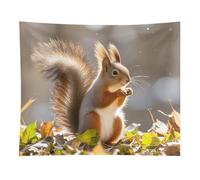 HETVBNS Autumn Squirrel Tapestry Wall Hanging - 50"x60" Aesthetic Tapestries Soft Polyester Wall Art Decor Large Tapestry for Bedroom Living Room Dorm Backdrop, Hanging Kit Included