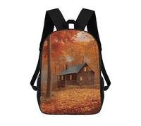 HETVBNS Autumn Woods Cabin Backpack for Women Men, Durable 600D Polyester Bookbag with Large Capacity, Lightweight 17 Inch Laptop Backpack Minimalism Casual Daypack for Work, Travel