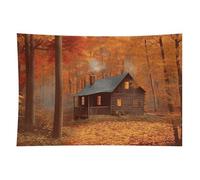 HETVBNS Autumn Woods Cabin Tapestry Wall Hanging - 40"x60" Aesthetic Tapestries Soft Polyester Wall Art Decor Large Tapestry for Bedroom Living Room Dorm Backdrop, Hanging Kit Included