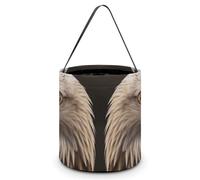 HETVBNS Bald Eagle Candy Bag Halloween Trick Or Treat Bucket 7.9x8.3in, Reusable Gift Bags for Party Holiday Wedding