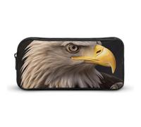 HETVBNS Bald Eagle Pencil Case Large Capacity, Durable Pencil Pouch Portable Small Cosmetic Bag with Metal Zipper, Simple Makeup Pouch Aesthetic Toiletry Bag for Travel Office