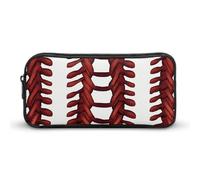 HETVBNS Baseball Softball Laces Pencil Case Large Capacity Zipper Pouch, Durable Pencil Box Organizer, Portable Small Cosmetic Bag for Office, Travel