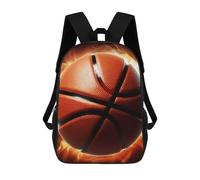 HETVBNS Basketball On Fire Backpack for Women Men, Durable 600D Polyester Bookbag with Large Capacity, Lightweight 17 Inch Laptop Backpack Minimalism Casual Daypack for Work, Travel