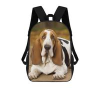HETVBNS Basset Hound Backpack for Women Men, Durable 600D Polyester Bookbag with Large Capacity, Lightweight 17 Inch Laptop Backpack Minimalism Casual Daypack for Work, Travel