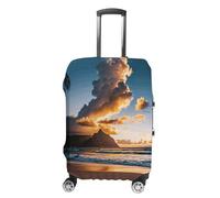 HETVBNS Beach Sunset Sea Clouds Luggage Cover, Elastic Luggage Protector Fits 19-32in Suitcases, Washable & Anti-Scratch Suitcase Cover for Men Women, style, M, Classic