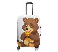 HETVBNS Bear Eating Luggage Cover, Elastic Luggage Protector Fits 19-32in Suitcases, Washable & Anti-Scratch Suitcase Cover for Men Women, style, L, Classic