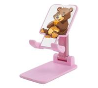 HETVBNS Bear Eating Phone Stand for Desk - Adjustable & Foldable Tablet Stand Portable Cell Phone Stand Holder Compatible with 4-13" Smartphones, Tablets