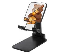 HETVBNS Bear Eating Phone Stand for Desk - Adjustable & Foldable Tablet Stand Portable Cell Phone Stand Holder Compatible with 4-13" Smartphones, Tablets