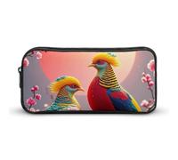HETVBNS Beautiful Cuckoo Bird Pencil Case Large Capacity Zipper Pouch, Durable Pencil Box Organizer, Portable Small Cosmetic Bag for Office, Travel