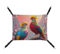 HETVBNS Beautiful Cuckoo Bird Pet Hammock for Cats & Dogs, Soft Breathable Canvas Hanging Hammock with Adjustable Straps, Comfortable & Durable Hanging Bed for Small to Medium Pets