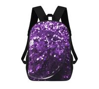 HETVBNS Beautiful Purple Glitter Backpack for Women Men, Durable 600D Polyester Bookbag with Large Capacity, Lightweight 17 Inch Laptop Backpack Minimalism Casual Daypack for Work, Travel